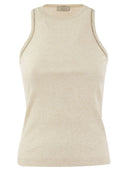 Peserico Ribbed Top In Cotton Yarn