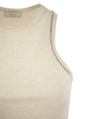 Peserico Ribbed Top In Cotton Yarn