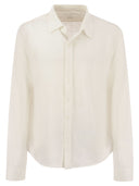 Maglietta camicia a maniche lunghe in lino