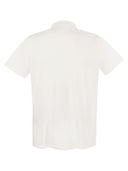 Majestic Short Sleeved Polo Shirt In Lyocell And Cotton