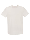 Majestic Crew Neck T Shirt In Lyocell And Cotton