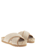 Peserico Jute And Leather Sandal