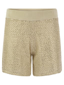 Pantalones cortos peseros en algodón de lino laminado Mhilo de lange