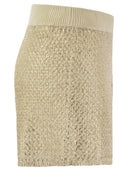 Pantalones cortos peseros en algodón de lino laminado Mhilo de lange