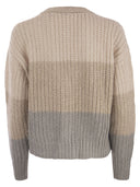 Peserico suri alpacaブレンドブロックカラーカーディガンとスパンコール