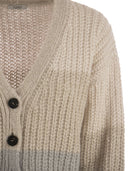 Peserico suri alpacaブレンドブロックカラーカーディガンとスパンコール