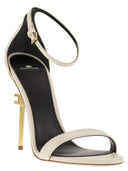 Sandali in pelle Elisabetta Franchi con tallone logo