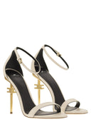 Sandali in pelle Elisabetta Franchi con tallone logo