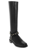 Stuart Weitzman Pearl Moto Leather Boot With Pearls