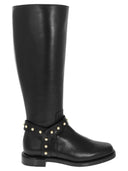 Stuart Weitzman Pearl Moto Leather Boot With Pearls