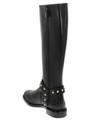 Stuart Weitzman Pearl Moto Leather Boot With Pearls