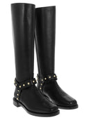 Stuart Weitzman Pearl Moto Leather Boot With Pearls