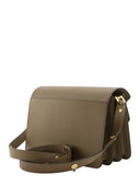 Borsa da tronco Marni in pelle di vitello saffiano color mono