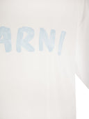 Marni Cotton Jersey T Shirt With Marni Print