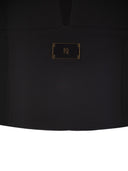 Elisabetta Franchi Stretch Crepe Bustier Top With Enamelled Logo Plaque