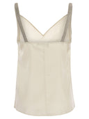 Top di seta Fabiana filippi con cinturini ingioiellati