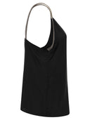 Top di seta Fabiana filippi con cinturini ingioiellati