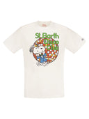 Mc2 Saint Barth Cotton T Shirt With Snoopy Disco Club Print
