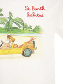 Mc2 Saint Barth Cotton T Shirt With Mok Print