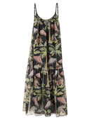 Red Valentino Elephant Print Cotton And Silk Dress