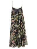 Red Valentino Elephant Print Cotton And Silk Dress