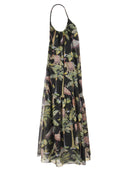 Red Valentino Elephant Print Cotton And Silk Dress
