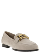 Tod's Moccasin In Nubuck With Metal Chain