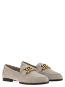 Tod's Moccasin In Nubuck With Metal Chain