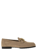 Tod's Moccasin In Nubuck With Metal Chain