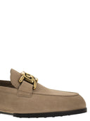 Tod's Moccasin In Nubuck With Metal Chain