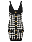 Balmain Short Knit Dress With Gold Buttons