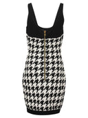 Balmain Short Knit Dress With Gold Buttons