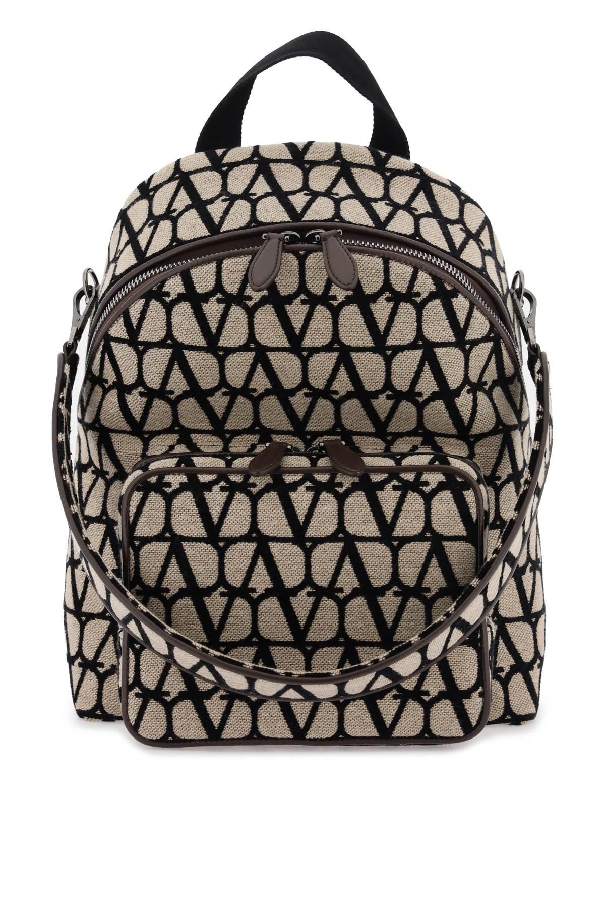 Valentino Garavani Black Toile Iconographe backpack