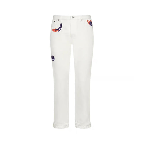 Dior Kenny Scharf patch jeans