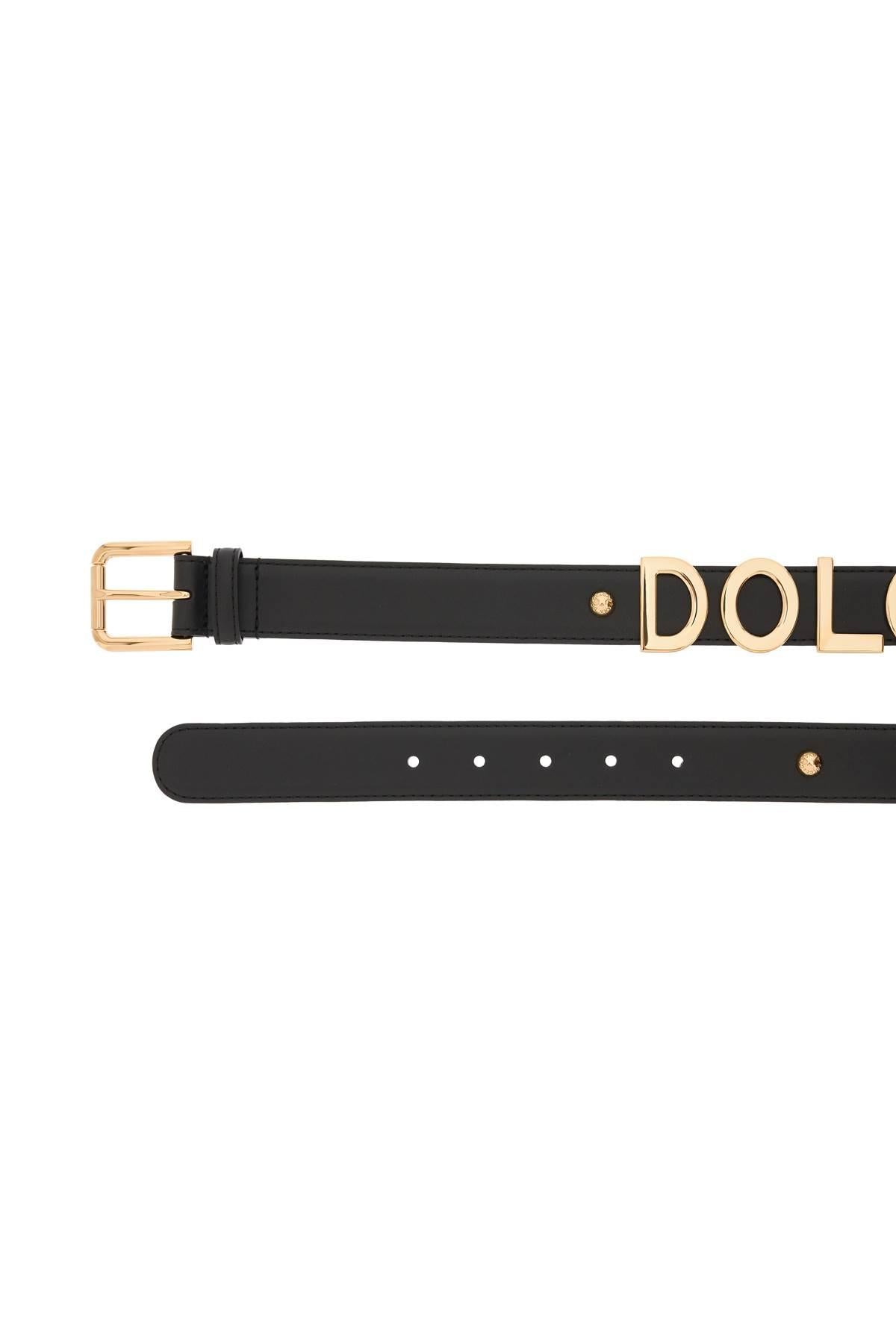 Dolce & Gabbana Lettering Logo Leather Belt | Balardi