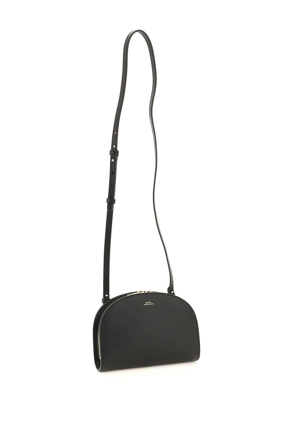 A.P.C. Black Demi Lune Leather Crossbody Bag