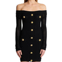 Balmain Off Shoulder Mini Dress
