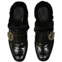 Eleventy Eleventy Leather Fur Mules