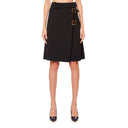 Burberry Pleated Panel Wool Blend Belted Kilt Skirt