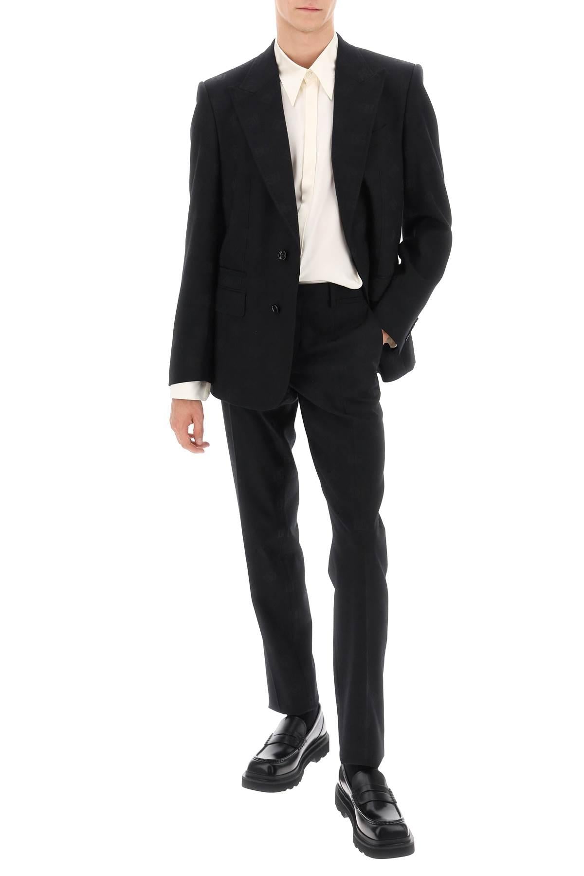 Dolce & Gabbana Sicilia Single Breasted Monogram Jacket in Black for Men