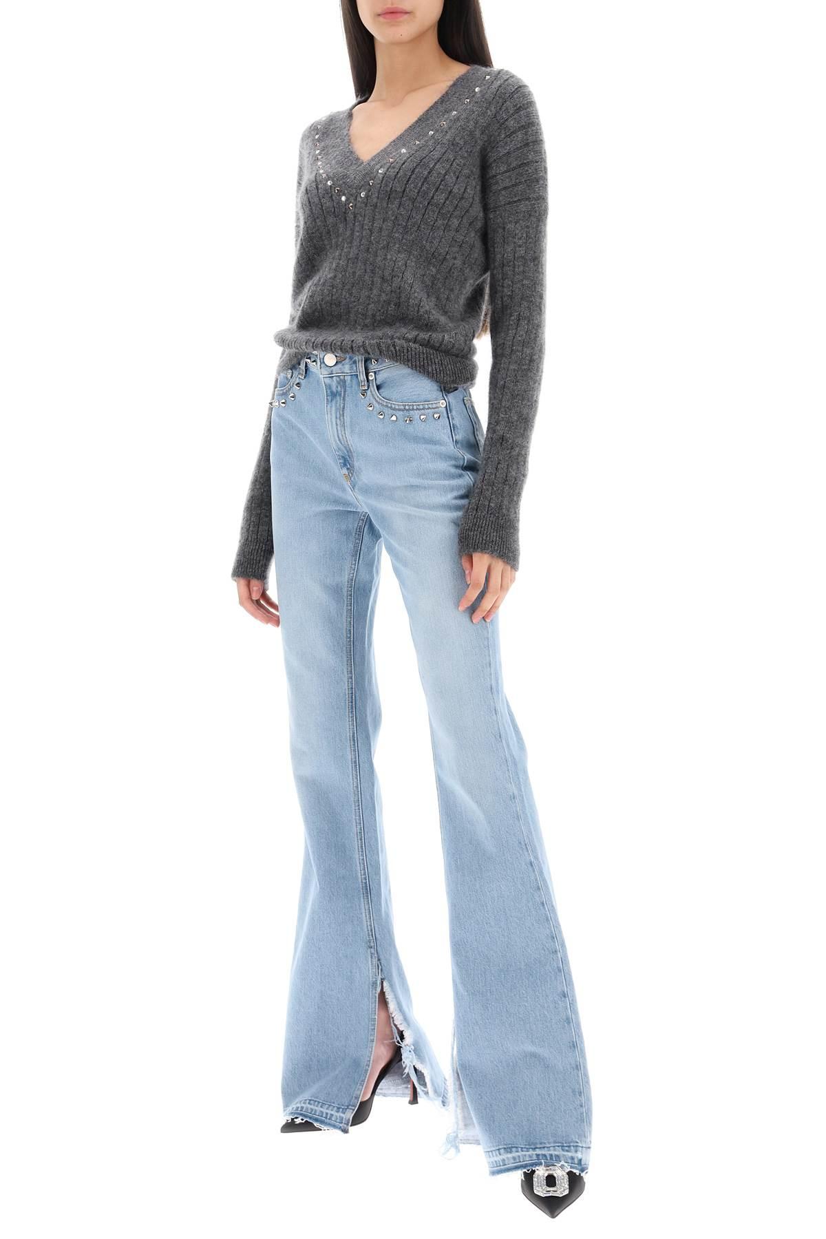 High-rise flared jeans in blue - Alessandra Rich