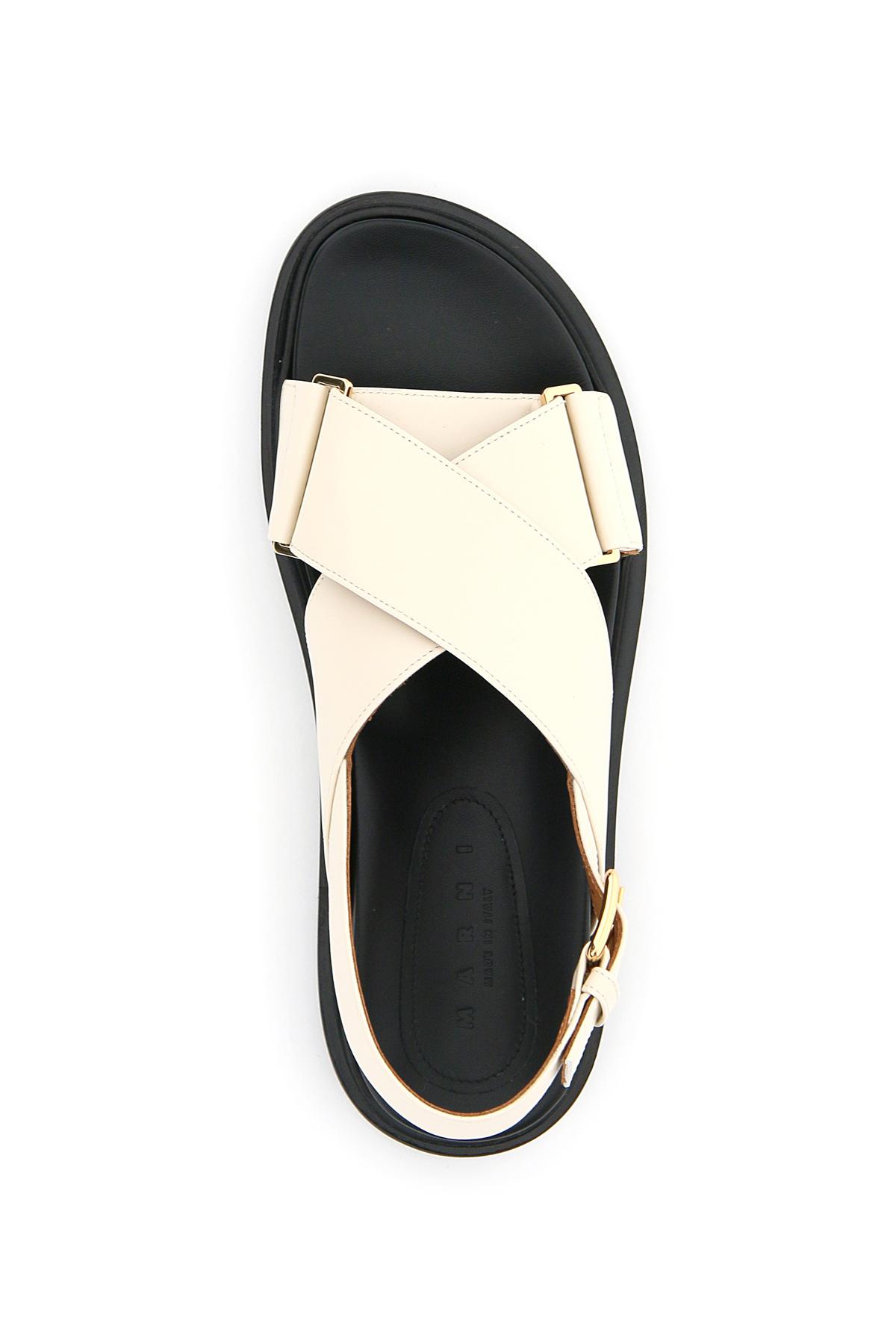 Marni Leather And Raffia Fussbett Sandals | italist, ALWAYS LIKE A SALE