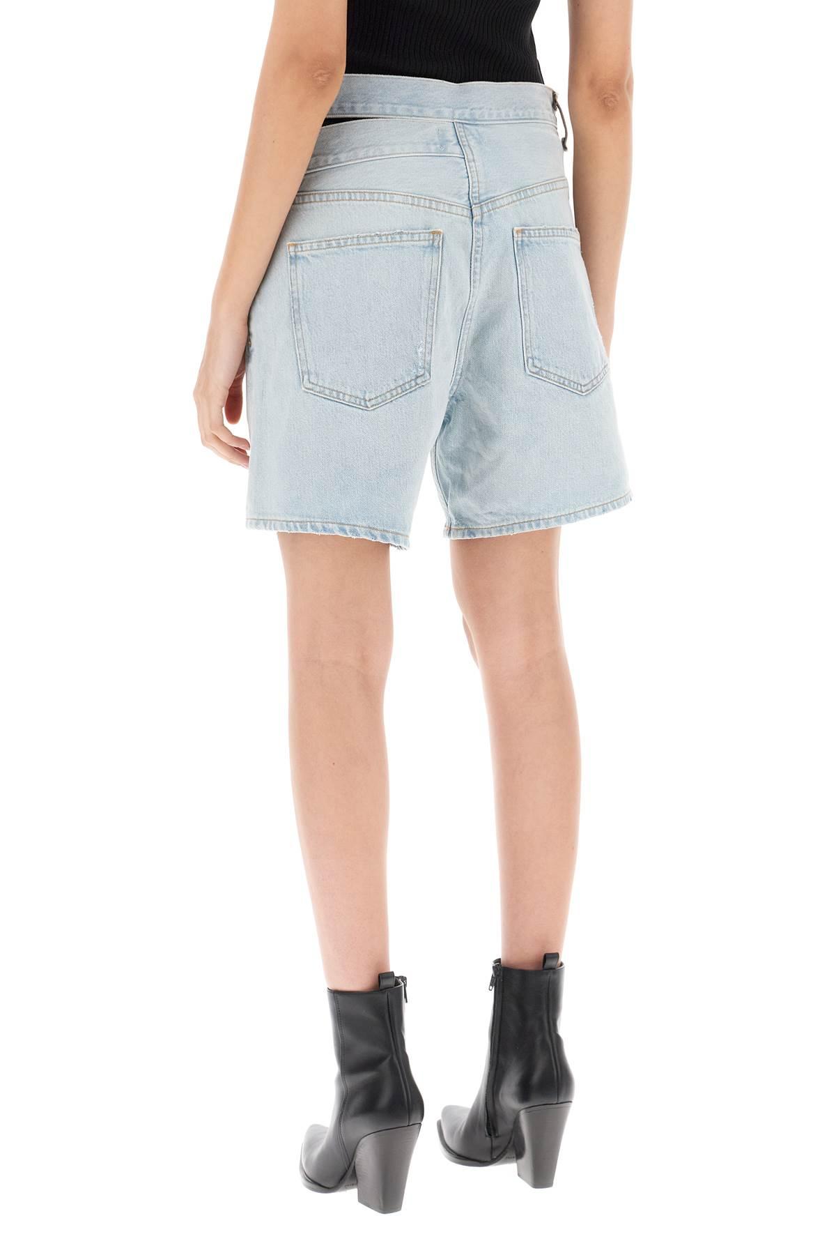 AGOLDE asymmetric denim shorts - Blue