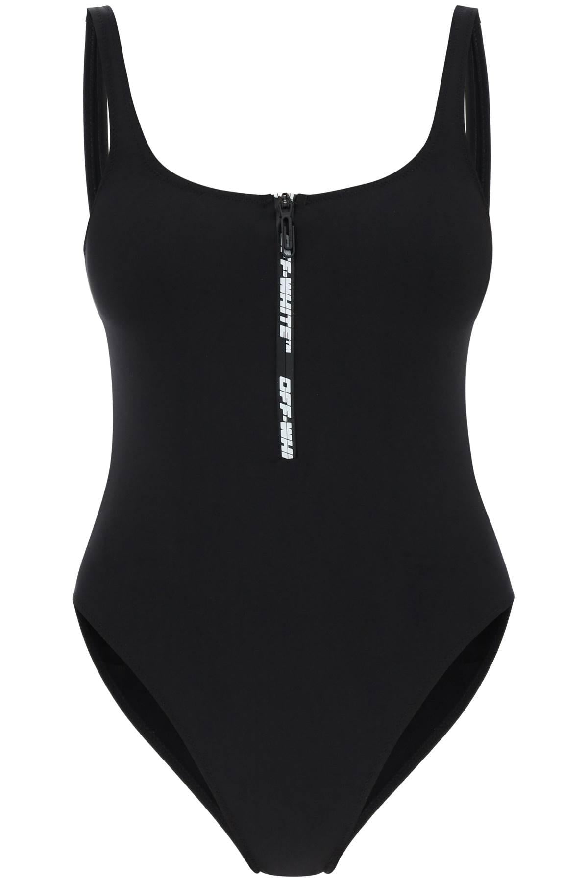 Off white black swimsuit Clearance