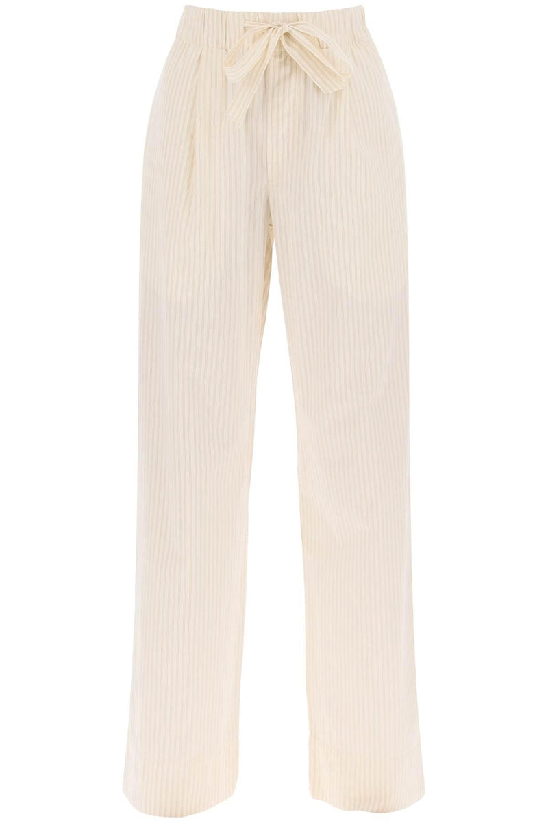 Birkenstock X Tekla Pajama Pants In Striped Organic Poplin | Balardi