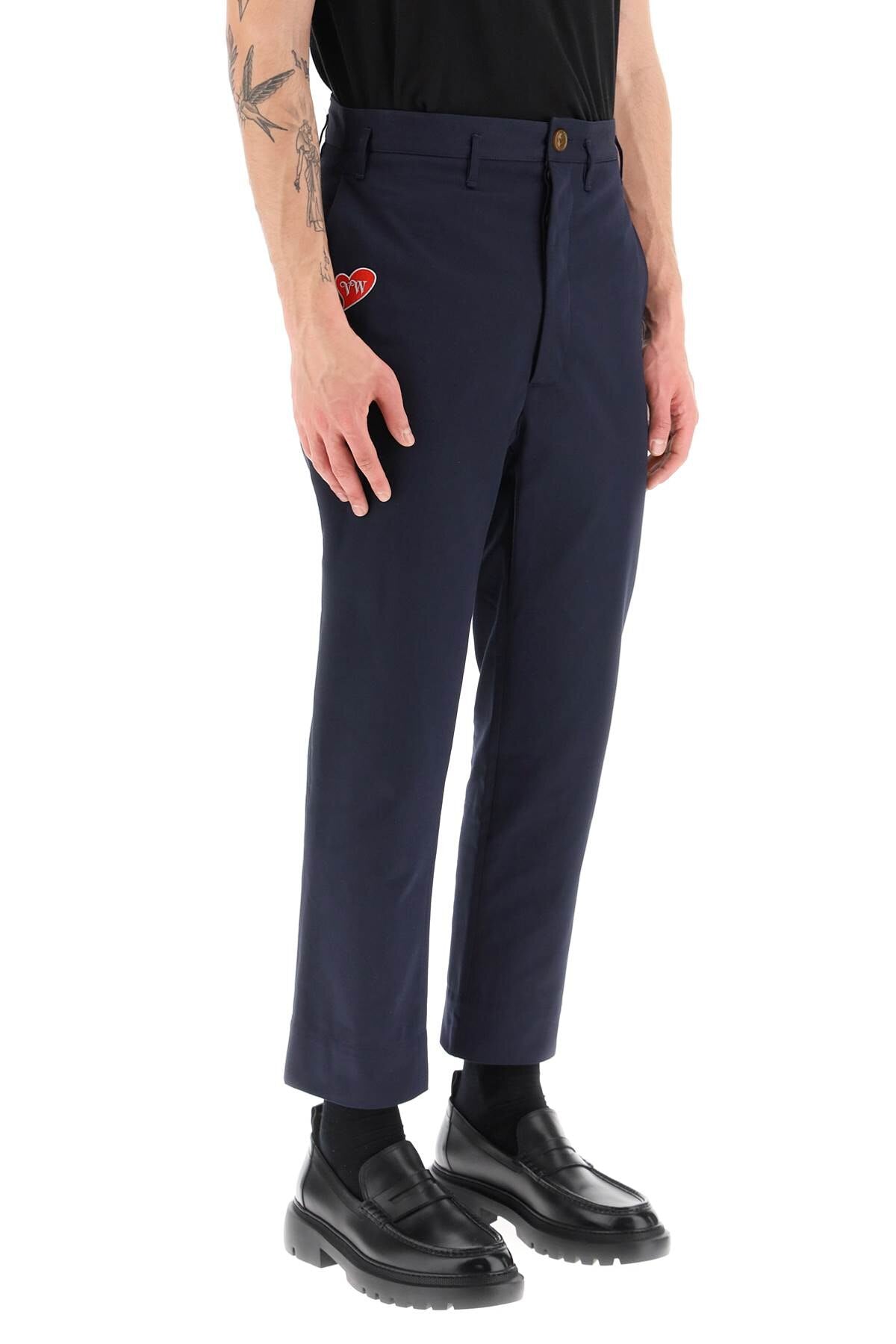 Vivienne Westwood Cropped Cruise Pants Featuring Embroidered Heart